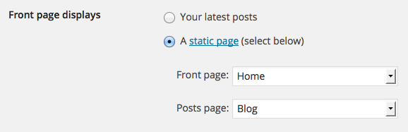 WP static_front_page_setting